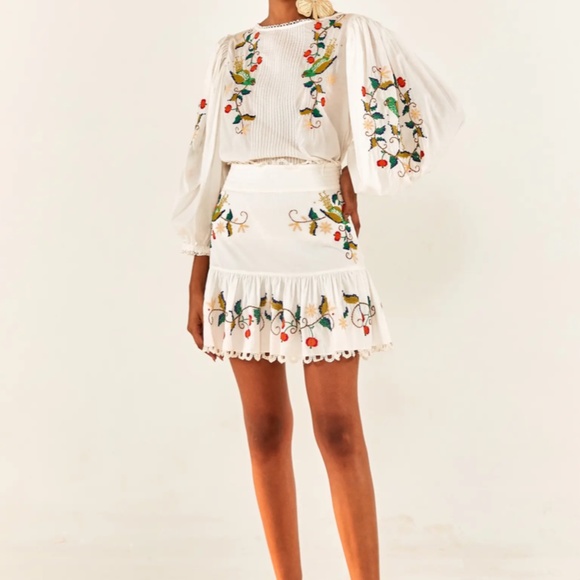 NWT $195 FARM RIO Pitanga Embroidered Blouse in size Large! - Picture 5 of 10